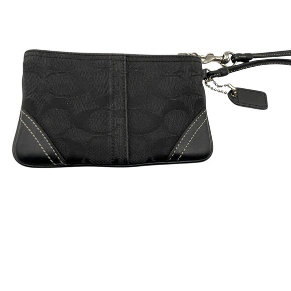 Coach Signature Leatherware Corner Zip Wristlet - Black - Picture 7 of 10